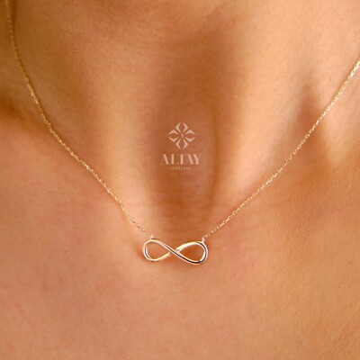 14K Gold Mond Halskette, Mondsichel Anhänger, Forever Halskette zarte Mode