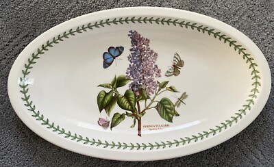 Portmeirion Botanic Garden Lilac Butterfly Susan Williams-Ellis Oval Platter 13 