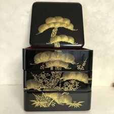 Echizen Lacquerware Jubako Chinkin Wakamatsu 6.5 Sizeyear