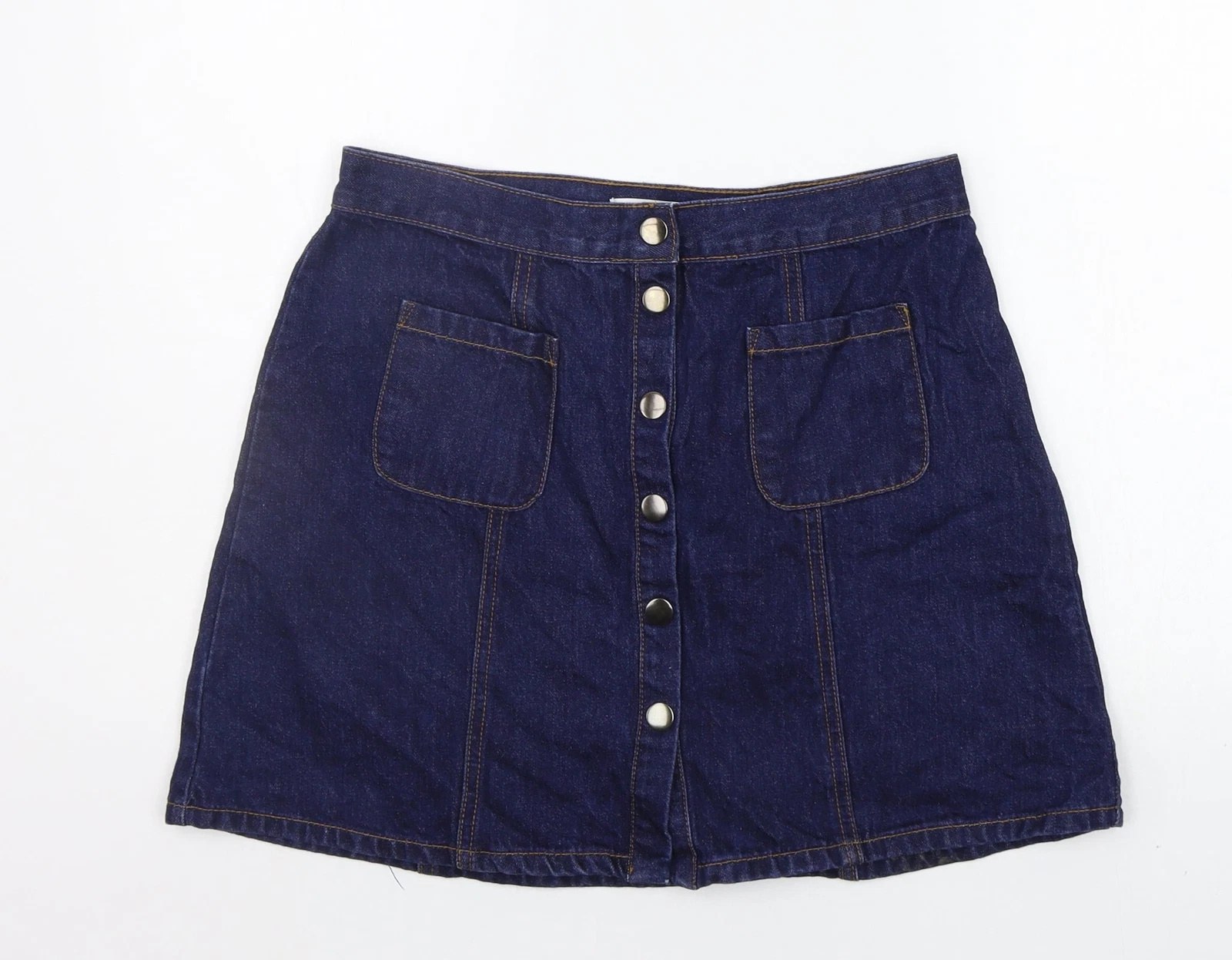Cooperative Womens Blue Cotton Blend A-Line Skirt Size M