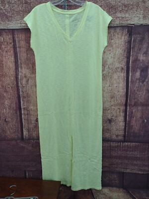 Universal Thread Women's Yellow V Neck Slit Shirt Dress Size XS