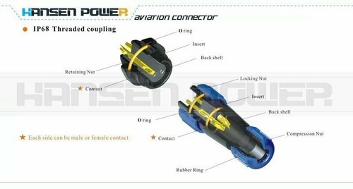 5Pcs SP21 5 Pin Waterproof Connector IP68 Crimp Power Cable LED Connector Plug - Picture 9 of 10
