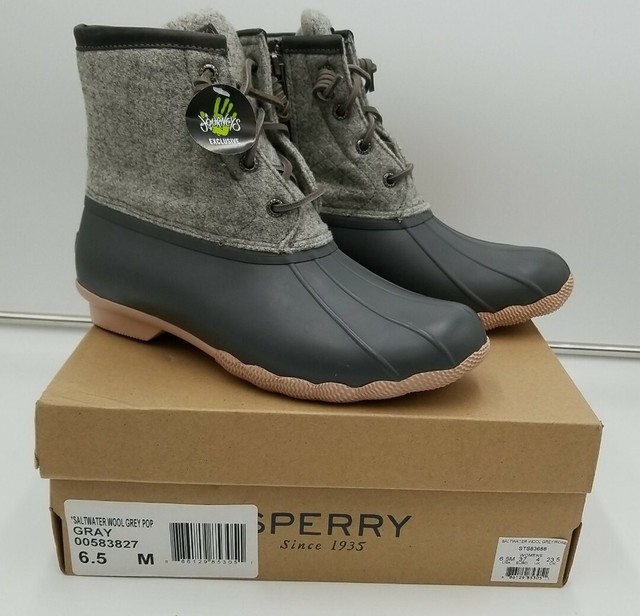 Sperry Saltwater Wool Grey/Rose Duck 