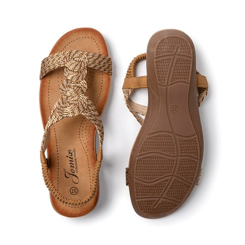 JOMIX Damen Sandalen Sommer Elegant Flach Bequem Sandalen - Bild 22 von 24
