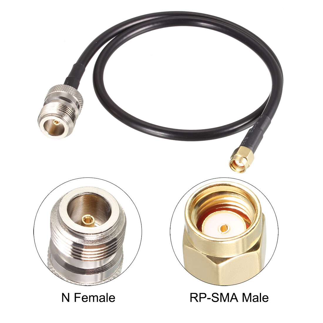 Adattatore Mini UHF Maschio Con Connettori MINI UHF Maschio E SO-239 Femmina, Lungo 8 Pollici, Made In USA Cavo Coassiale RG58 - Foto 2