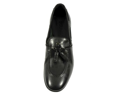 New Authentic PRADA Black Leather Tassel Shoes Loafer for