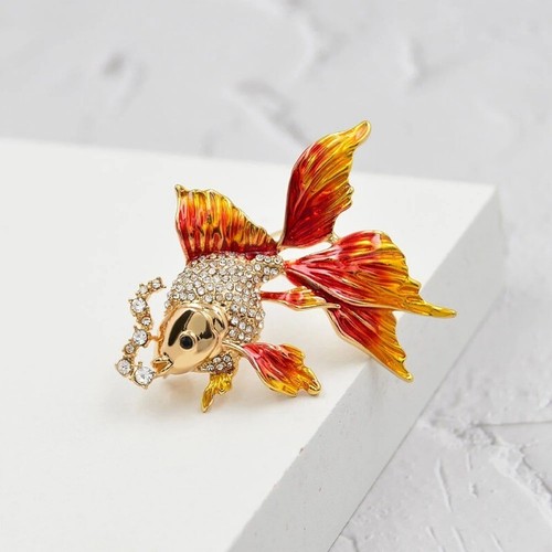 Color Goldfish Brooch Women Student Party Cute Animal Fish Jewelry Accessories - Picture 4 of 10
