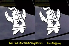 Dark Souls Praise The Sun Two PK 5" White Vinyl Decals Car Truck Windows laptop