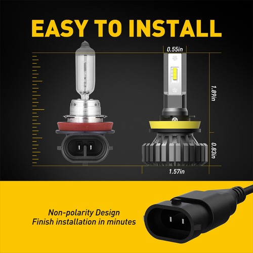 AUXITO H11 LED Headlight Super Bright Bulbs 6500K White 20000LM HIGH/LOW BEAM - Picture 6 of 9