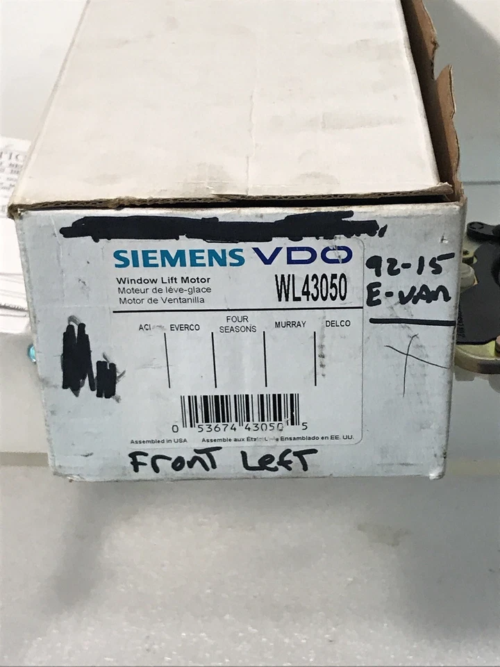 Мотор для подъема окон фургона Ford серии E VDO WL43050 передний левый 1992-2014 новый из старых запасов - Изображение 2 из 4