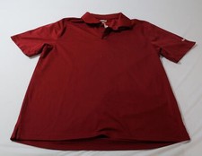 Reebok Men's Play Dry Short Sleeve Performance Polo CA4 Maroon Medium