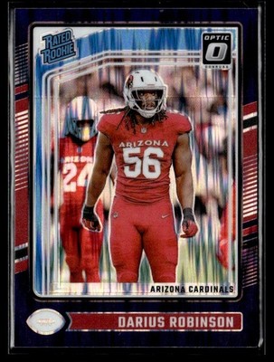 2024 Donruss Optic Purple Shock Darius Robinson Rookie Arizona Cardinals #225