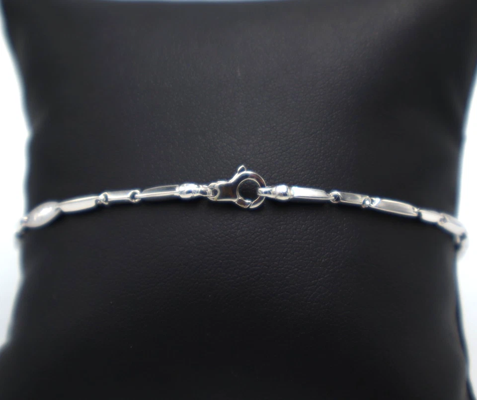 Armband Männer aus Weißgold Massiv 18k Vintage Italien mesh A Haarspange - Bild 4 von 4