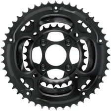 Samox 317SSS Steel Chainring Set 48/38/28t Black | Durable 104 BCD Riveted