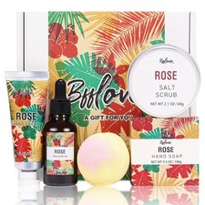 Spa Gifts for Women, Gift Set, Self Care Kit, Birthday Gifts, 5pc Rose Bath S...