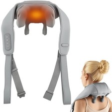 Neck Shoulder Massager for Pain Relief w/2 Heating Levels Adjustable Intensity