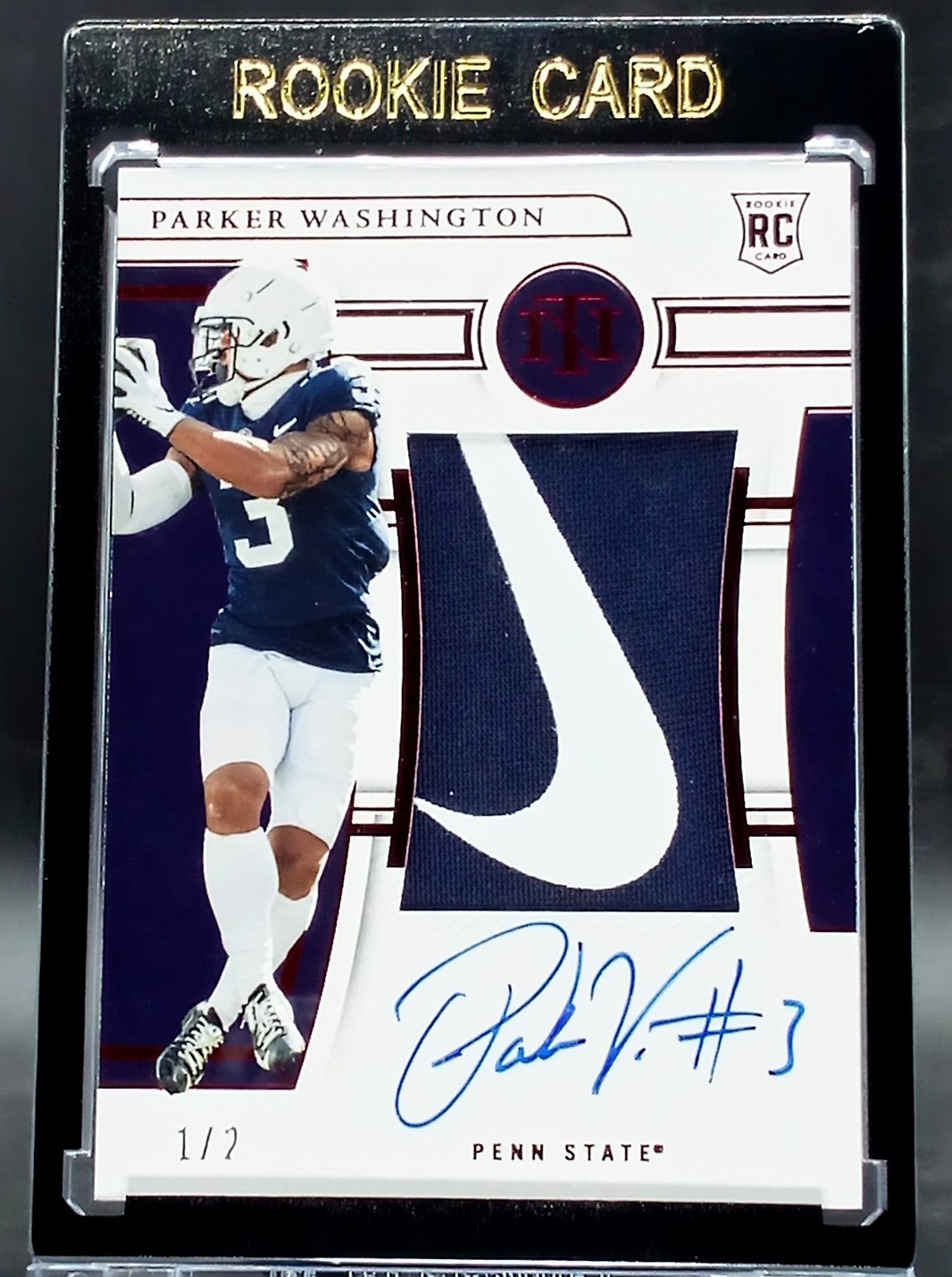 Parker Washington 1/2 MINT On-Card Auto NIKE Swoosh 2023 National Treasures RARE view 2