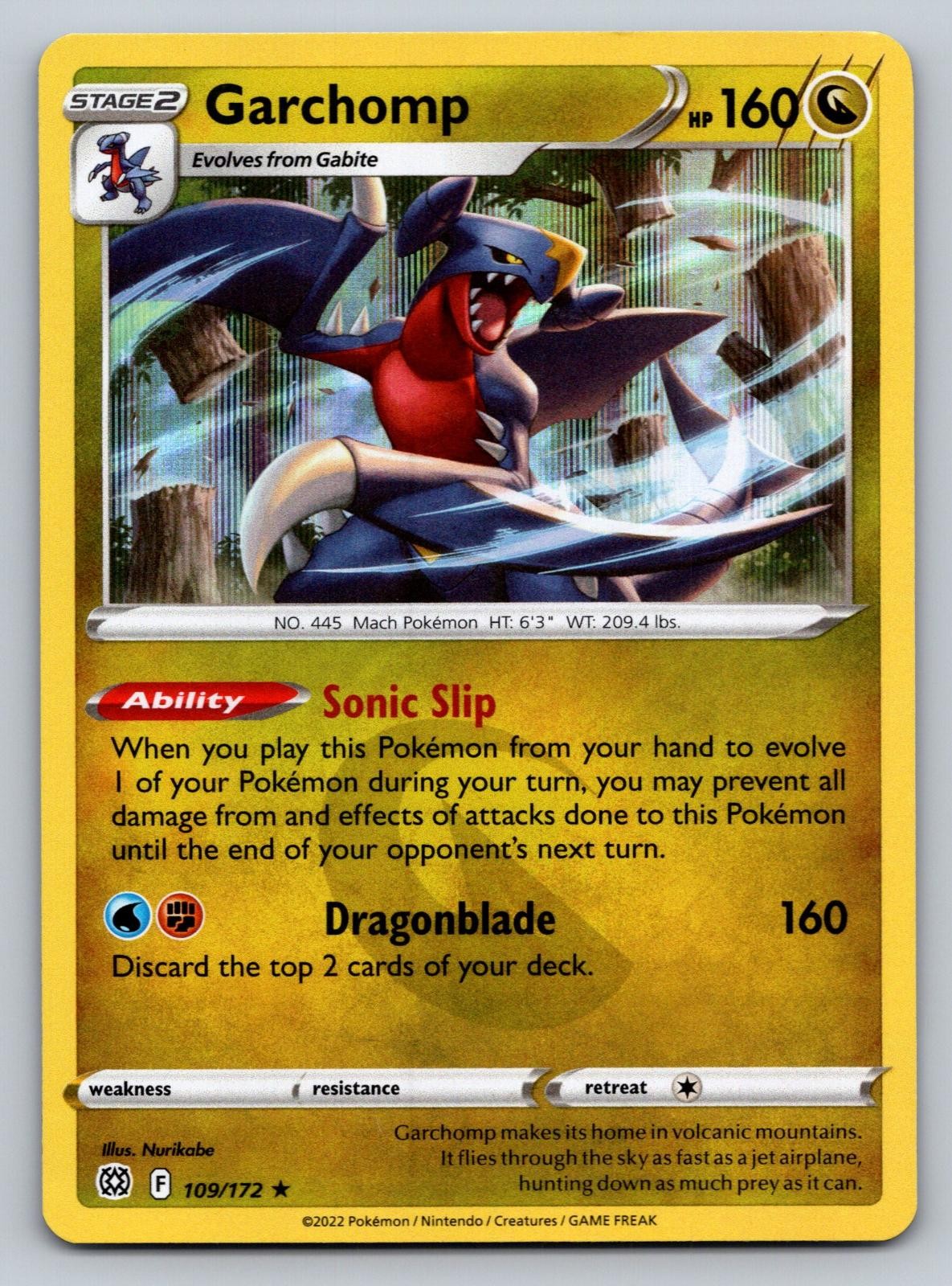 Garchomp 109/172 Holo Rare Brilliant Stars Pokemon Lightly Played
