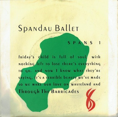 Spandau Ballet - Through The Barricades - Used Vinyl Record 7 - Y5826z