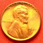 1947-S Lincoln Wheat Cent Penny GEM RD BU From an Original Bank Roll