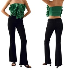 Anthropologie Pilcro 30 The Icon Mid- Rise Chop Pocket Flare Jeans Black