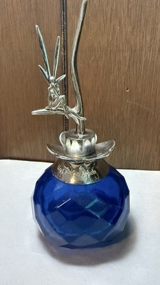 Van Cleef & Arpels Feerie Perfume Bottle Blue Faceted Glass Vanity Decor