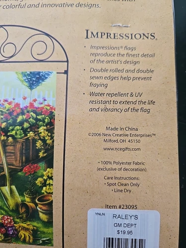 NWT 2006 New Creative 40"X28" Large Flag Spring Garden Scene by ROSS 2004 Flower - Picture 7 of 7