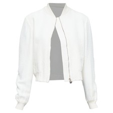 Stella Mccartney Scale Jacquard Cropped Bomber Women White Size 40