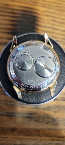 Selling a used vintage 214 Accutron wristwatch in a 10K yellow gold-filled case. - Picture 3 of 4