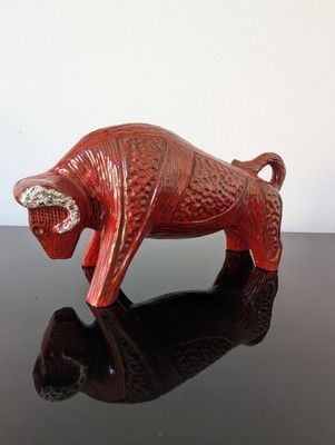 ULTRA RARE Jema Holland 255 Vintage Retro Pottery ''Bitossi'' Stylised Bull 70s 