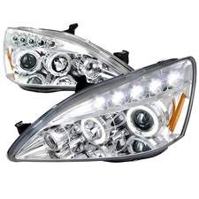 Fit 2003-2007 Honda Accord Led Halo Projector Headlights Lamps Leftright 03-07