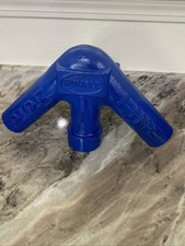 VINTAGE HUMBLE OIL GAS TEXAS GASOLINE GAS PIPELINE BLUE METAL SIGN MARKER VENT