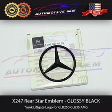X247 GLB35 AMG Trunk Star Emblem GLOSS BLACK Rear Logo Badge Mercedes GLB250