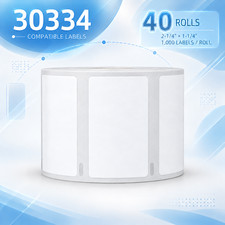 Thermal 30334 Labels 2.25" x 1.25" for DYMO 450 Twin Turbo, 1000/Roll 40Roll