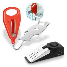 Portable Door Lock And Door Stop Alarm Set for Travel Hotel Home Apt Safety