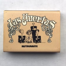 Las Huertas Vintage Matchbox Santiago Restaurante Empty Collectible Ad