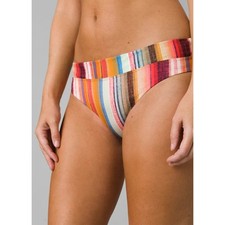 prAna Size XL Multi Baja Stripe Summer Wave Swim Bikini Bottom Swimwear N4-3