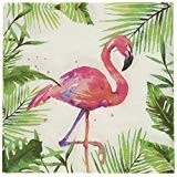 Paperproducts Design PPD Tropical Flamingo Beverage/Cocktail Paper Napkins 5"x5"