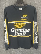 Vintage 90s Miller Genuine Draft Rusty Wallace NASCAR Long Sleeve Shirt L Racing