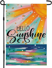 HELLO Sunshine Garden Flag 12 X 18 Inch Double Sided Spring Summer Yard Outdoor