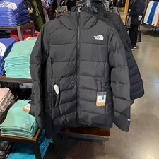 The North Face Women Slim Gotham Puffer 600-Down Hooded Parka Winter Coat- Black