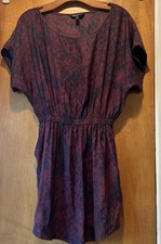 Express Snakeskin Pattern Dress, Size Small Burgundy Black