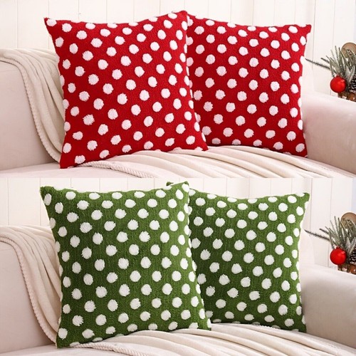 Cross-Border Cushion Cover with Plush Polka Dot Lumbar Support - Picture 1 of 19