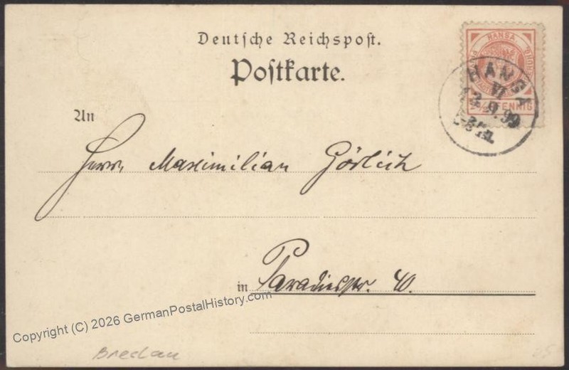Germany 1897 Breslau Local Private Stadtpost Cover USED Dr R Galles Buchd 116549