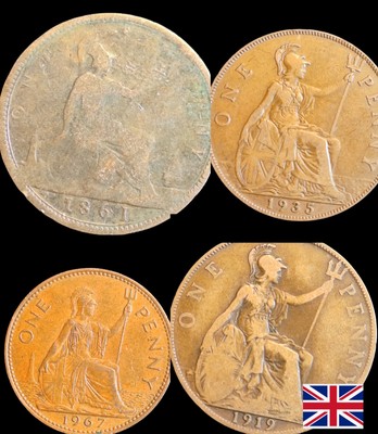 Großbritannien - Great Britain One 1 Penny 1860-1967 - verschiedene Jahrgänge#18