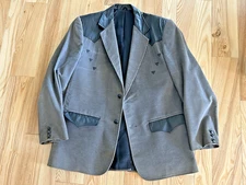 Vintage Pioneer Wear Leather & Corduroy Mens Western Blazer Sport Coat 44" Chest