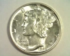 1942 MERCURY DIME CHOICE ABOUT UNCIRCULATED+ CH. AU+ NICE ORIGINAL COIN 99c SHIP