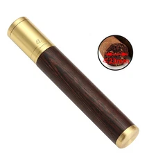 Galiner Golden Wood Stainless Steel 1CT Travel Cigar Tube Humidor Humidity Gift
