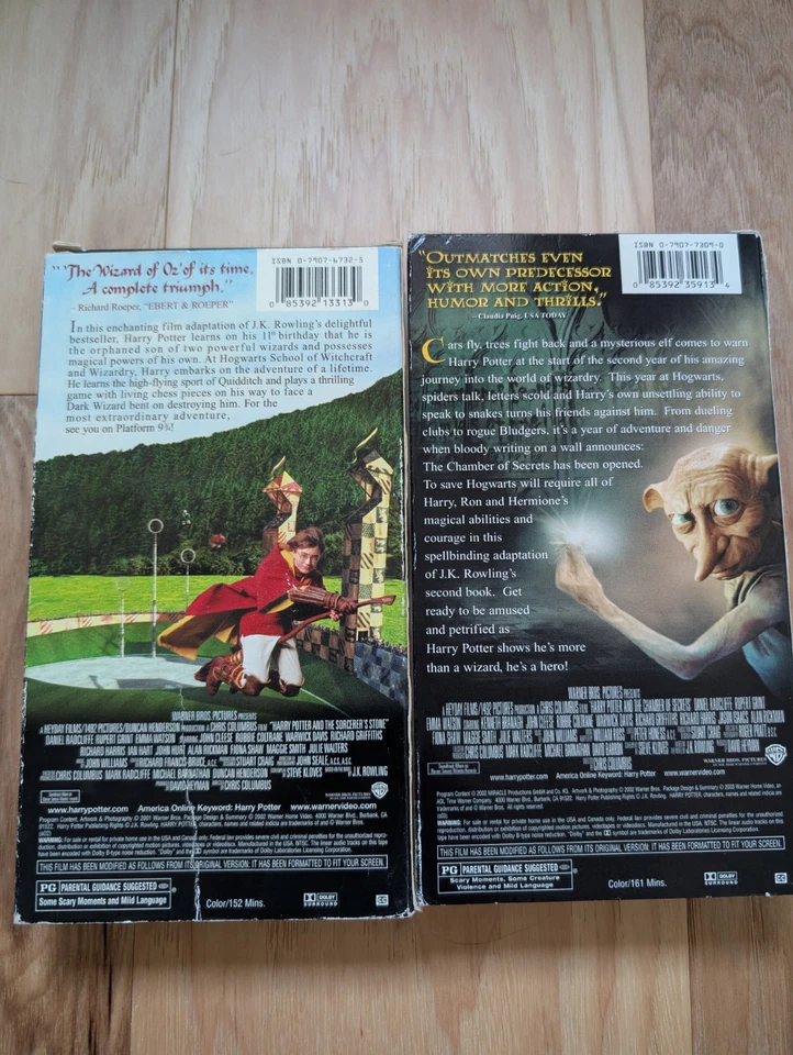 Harry Potter VHS Chamber of Secrets & The Sorcerer’s Stone LOT Year 1 & 2 - Image 2 of 4