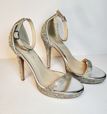 NEW Forever Women's Open Toe Rhinestone High Heels Size 6.5